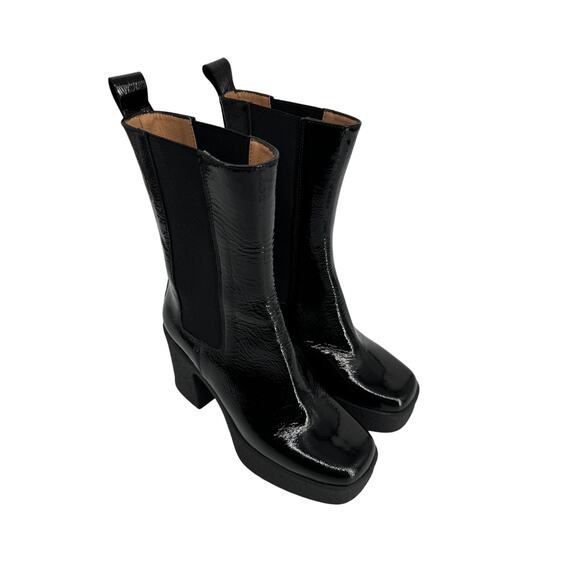 Intentionally Blank Celeste Leather Bossy Platform Chelsea Boots Black Size 36 - Picture 3 of 9